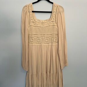 NWT Cream Crochet Detail Dress
